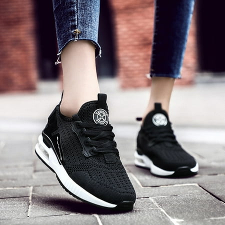 

ZXHACSJ Couple Women Breathable Cushion Ultra Light Wild Casual Running Shoes Black 41