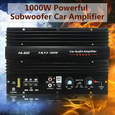 10'' Powerful 1000W 12V 4ohm 1CH Mono Car Audio High Power Amplifier Board Bass Subwoofer Amp Connect For Speaker / CD Player (10 Best Car Amplifiers)