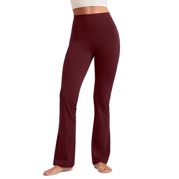 Pantalones CRZ YOGA Butterluxe de tiro alto acampanados 81 cm Rojo XL