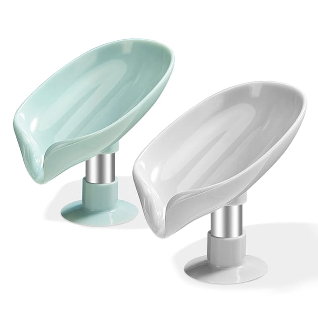 2 uds jaboneras de succión con drenaje, soporte de jabón de ducha para baño, bandeja de jabón de barra en forma de hoja, caja de jabón para cocina oso de fresa Hogar