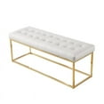 thumbnail image 4 of Posh Living Foster Faux Leather Bench in White/Gold, 4 of 8