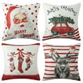 thumbnail image 1 of Christmas Throw Pillow Cover, 4 Pcs Throw Pillow Case Cotton Linen Vintage Cushion Cover, 1 of 9