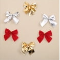 thumbnail image 4 of Juego de 12 lazos para árbol de Navidad de 6 cm, para decoración de fiestas de Año Nuevo, dorados, plateados y rojos, manualidades para el hogar, 4 of 5