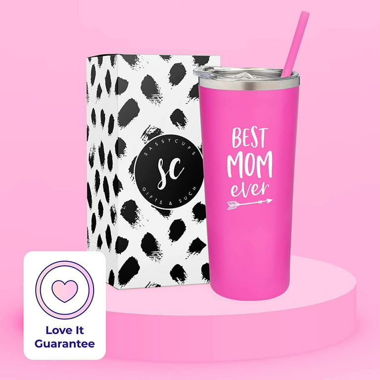 Glad You're Our Mom Personalized Photo Tumbler with Straw