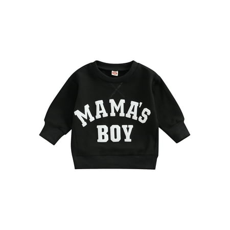 

TheFound Newborn Baby Boys Causal Sweatshirt Outwear Long Sleeve Letter Print Pullover Tops Fall Winter Clothes