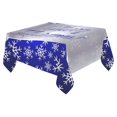 thumbnail image 2 of MYPOP Merry Christmas Day Snowflake Tablecloth Sets 52x70 Inches - White Winter Snow Flower Desk Table Cloth Cover for Dinner Party Decoration, 2 of 6