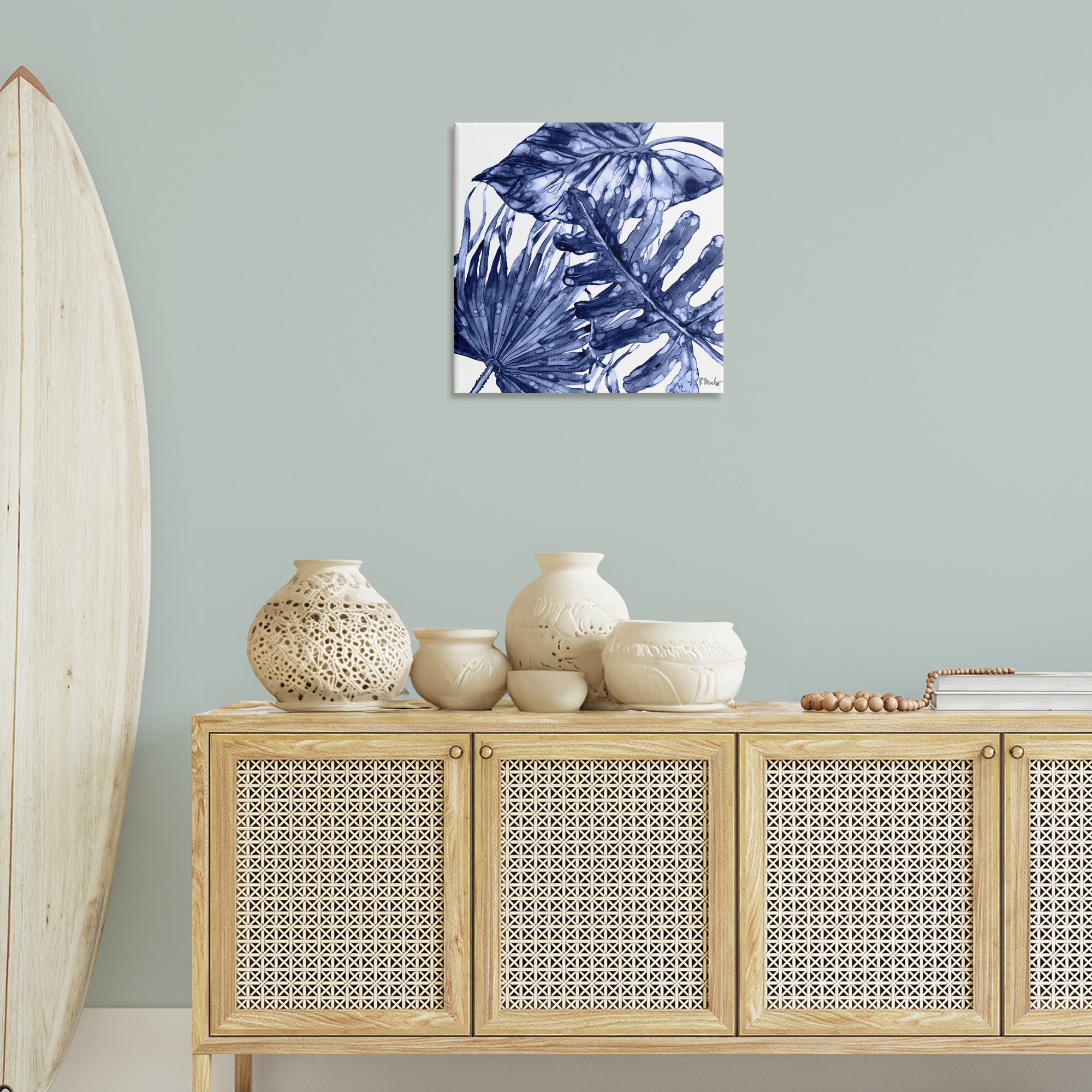 Stupell Industries Hued Palm Fronds Botanical & Floral Painting Gallery Wrapped Canvas Art Print Wall Art, 24 x 24