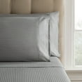thumbnail image 6 of Hotel Style 4 Piece 600 Thread Count Gray Stripe Egyptian Cotton Bed Sheet Set, Full, 6 of 8