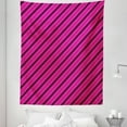 thumbnail image 1 of Hot Pink Tapestry, Diagonal Lines Black Stripes on Pink Backdrop Classical Modern Tile Pattern, Fabric Wall Hanging Decor for Bedroom Living Room Dorm, 5 Sizes, Hot Pink Black, by Ambesonne, 1 of 1