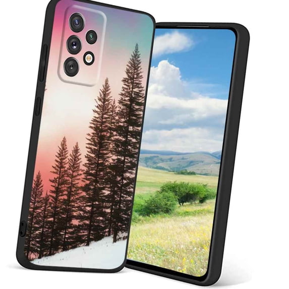 Compatible with Samsung Galaxy A32 5G Phone Case, Pine-Trees-2 Case Men Women, Flexible Silicone Shockproof Case for Samsung Galaxy A32 5G