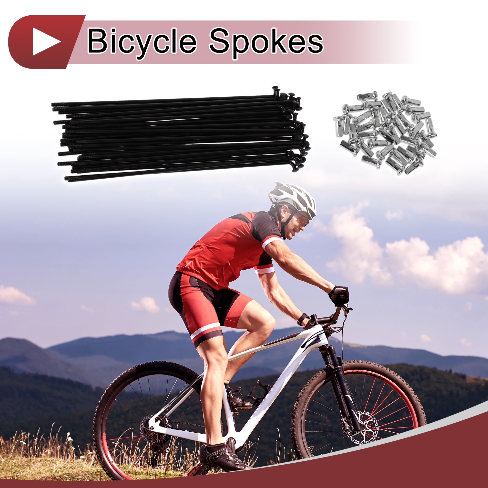 Unique Bargains 36 Set 12G Bicycle Spokes 12G Bike Wheel Spokes 45 Steel Black-159mm