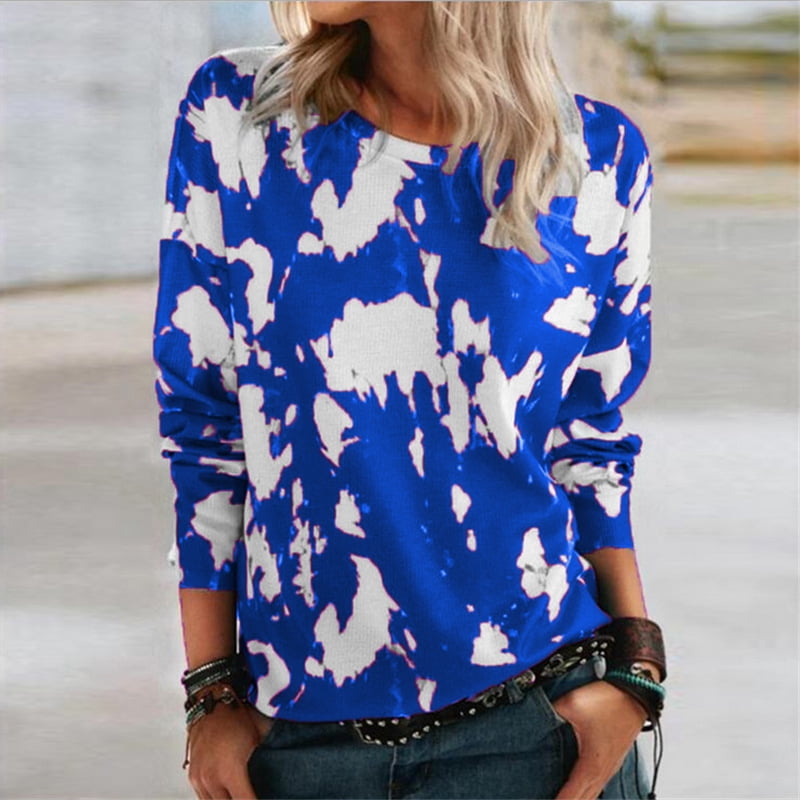 Blue Snowflake Seamless Pattern Womens Sports Long Sleeve Crop Hoodie Sweatshirt Top Pullover Hooded Sweatshirt