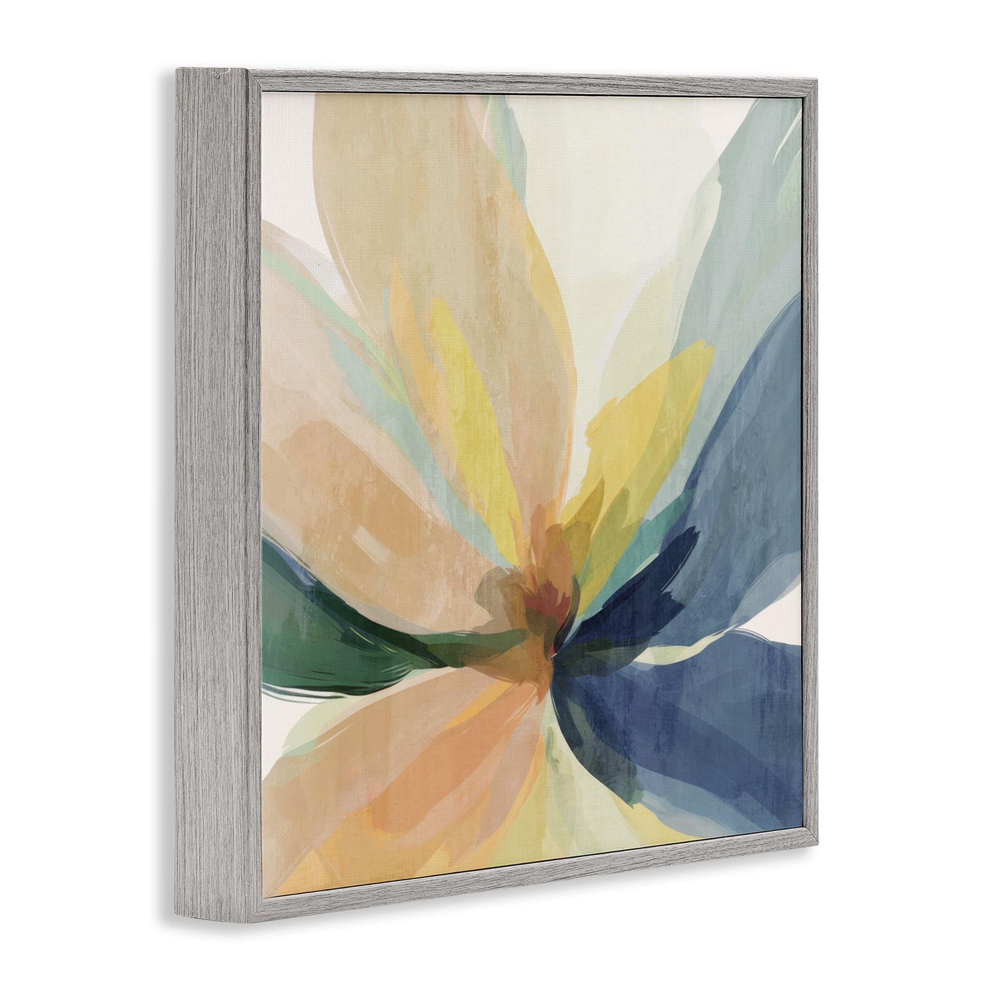 Flared Abstract Neutral Petals Gray Framed Giclee Art, design by Irena Orlov