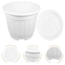 LOLIPPYY Tall White Plastic Planter Urn for Outdoor Garden, PP Material Flower and Shrub Pot, 1 Set