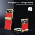 thumbnail image 4 of ELEHOLD Case for Samsung Galaxy Z Flip 3, Shockproof Hard PC Frosted Back Case with Hinge Protection & Built-in Screen Protector,Red, 4 of 9