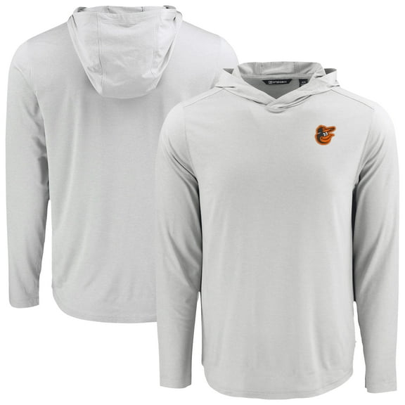 Men's Cutter & Buck Gray Baltimore Orioles Coastline Epic Comfort Recycled Eco Hoodie Long Sleeve T-Shirt