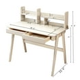 thumbnail image 4 of BALANBO Solid Wood Kids Study Desk with Storage and Bookshelf, White, for Ages 5–15, 4 of 6