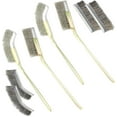 thumbnail image 1 of Limpiador de metales de alta resistencia, cepillo de limpieza con cerdas de alambre de acero inoxidable con diseño ergonómico para piezas de metal sin tratar, diseño curvo para áreas de difícil, 1 of 4