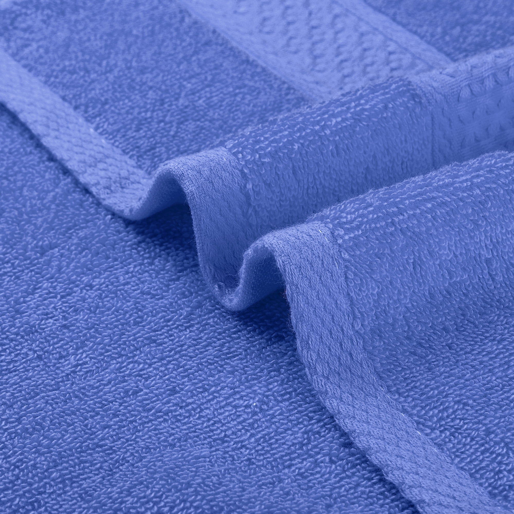 Unique Bargains 4 Pcs Cotton Textured Hand Towels Set Blue 13"x30"