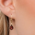thumbnail image 3 of Gem Stone King 14K Yellow Gold Red Garnet Earrings for Women | 2.84 Cttw | Gemstone January Birthstone | Pear Shape 9X6MM, 3 of 6