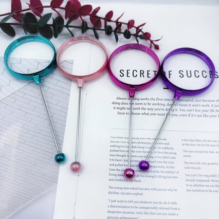 4Pcs Beaded Handheld Magnifying Glass Set for Reading Seniors Students