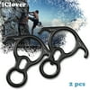 [2 Packs] Rescue Figure 8 Descender 50KN/5000kg with Lock Off Ear Aluminum Alloy Heavy Duty Rock IClover Climbing Rappelling Device Belay Gear