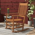 thumbnail image 6 of Outsunny Wooden Rocking Chair Set, Curved Armrests, High Back, Slatted Seat Outdoor Rocker Set, Teak, 6 of 9