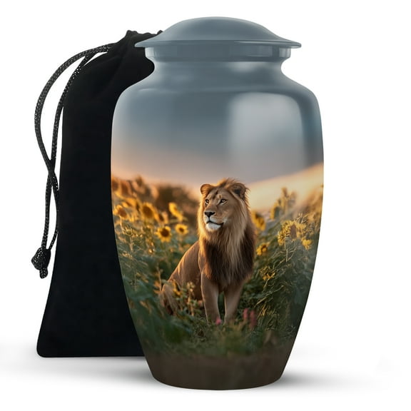 KARYLIZ Lion Funeral Urn - Urn Box For Ashes Adult Male - Cremation Urns For Burial - Large Urns For Human Ashes Adult Female - Memorial Decorative - Funeral For Men & Women
