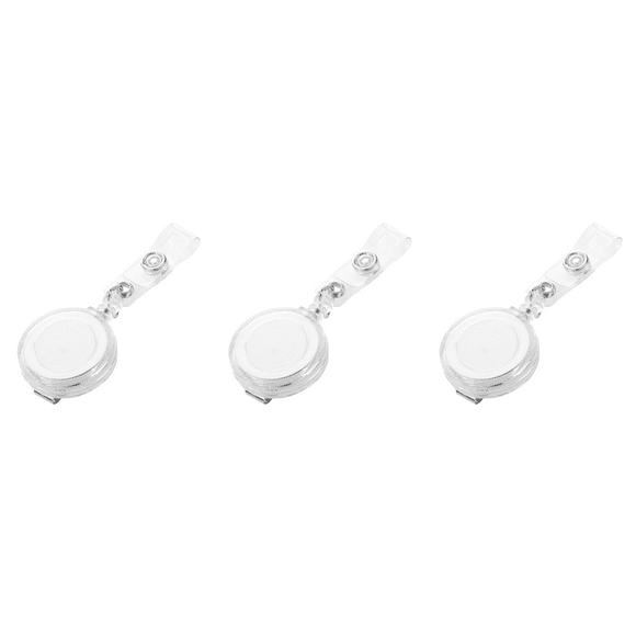 3X Retractable Ski Pass ID Card Badge Holder Key Chain Reels with Clip White,3pcs Retractable ID Card Badge Holders,White