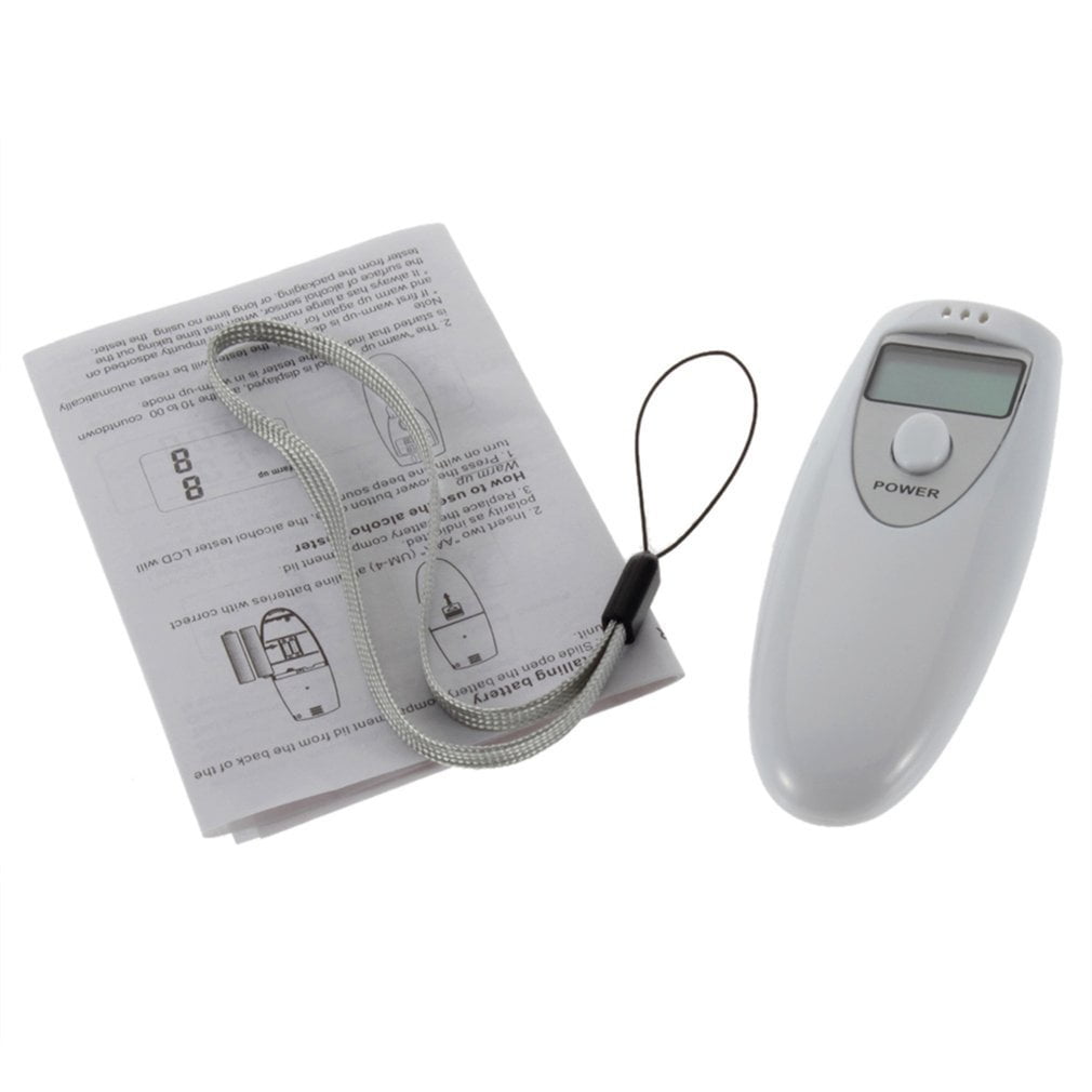 Greatangle Portable Single Display Screen Pocket Digital Alcohol Breath Tester Analyzer Detector Test Testing LCD Display white 