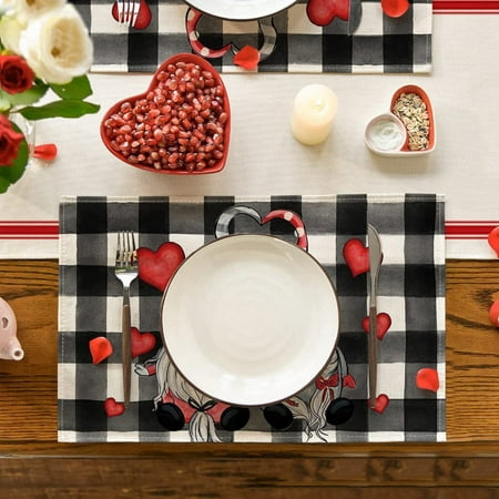 

NIUREDLTD Valentine s Day Placemat Manufacturers Direct Love Small Pattern Wind Western Placemat Tablecloth