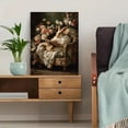 thumbnail image 5 of Floral Armchair Reading Rabbit Canvas Wall Art, Cottagecore Farmhouse Nursery Decor, 5 of 8