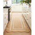 thumbnail image 2 of KLAVATE Natural Jute Wave Edge Hand Braided Scalloped Farmhouse Jute Runner Rug, 2 of 5