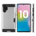 thumbnail image 6 of Rugged Hybrid Case Designed for Galaxy Note 10+/10+ 5G (2019) With Credit Card Slot And Rotating Ring Holder (Silver), 6 of 6