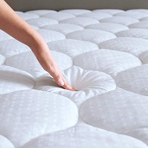 Luxury Deep Pocket Mattress Topper Fitted Cotton Down Alternative Quilted Pad 