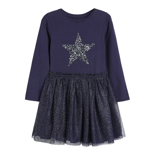 AAMILIFE Little Maven Robe Décontractée pour Bébés Filles Automne Rose Jolies Robes à Motif pour Enfants Mignonne et Confortable Vêtements pour Enfants 2-7 Ans