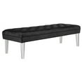 thumbnail image 2 of SAFAVIEH Abrosia Transitional Glam Tufted Bench, Black, 2 of 7