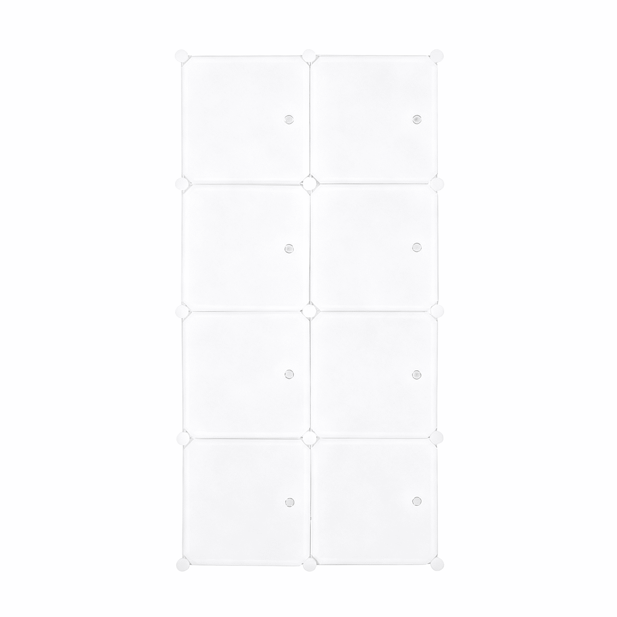 8 Cube White Stackable Storage Organizer, ABS PP Plastic Rust-proof Metal Frame Modular Closet Cabinet with Hanging Rod, Multifunctional DIY Cube Shelves for Home Office Kids Room