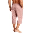thumbnail image 4 of Bbyeadc Culottes for Men Baggy Lightweight Bottoms Straight Leg Drawstring Capris Fashion Summer Culottes with Pocket,Pink(XL), 4 of 8