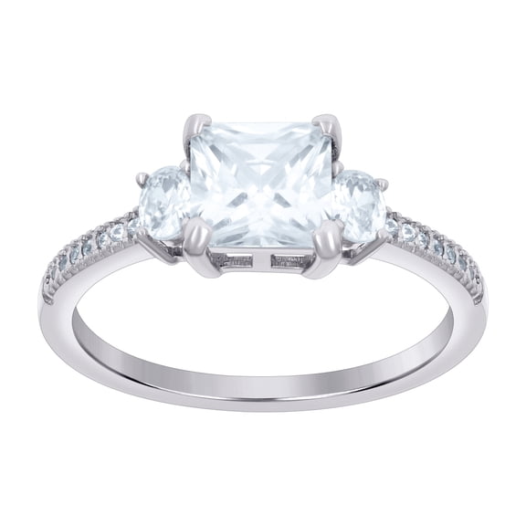 925 Sterling Silver Womens Princess-cut/oval Round Cubic Zirconia Fashion Ring Size 8 Ring for Women