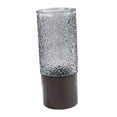 thumbnail image 3 of Jarrón de vidrio con base de madera, florero minimalista para mesa, escritorio y dormitorio. gris, 3 of 9