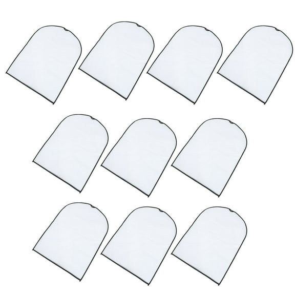 unbranded  10 Pcs Clothing Dust Cover Pants Hangers Space Saving Garment Bags for Travel White
