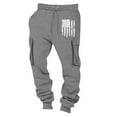 thumbnail image 2 of Ftwytp Mens Joggers Running Tracksuit Bottoms Elasticated Waist Sweatpants Multi Pockets Fleece Thicken Drawstring Bottoms Cargo Trousers with Pockets, 2 of 3