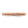 thumbnail image 4 of 925 Sterling Silver Rose Gold Cable Stackable Ring Fancy/, 4 of 8