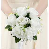 Inerposs Artificial Bridal Bouquet, Silk Flower Wedding Bouquet, Bridesmaids Flowers with Ribbons, Elegant Wedding Floral Arrangement, Perfect for Weddings and Anniversaries