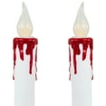 thumbnail image 4 of Northlight LED with Timer Dripping Blood Halloween Taper Candles - 9" - Set of 2, 4 of 7