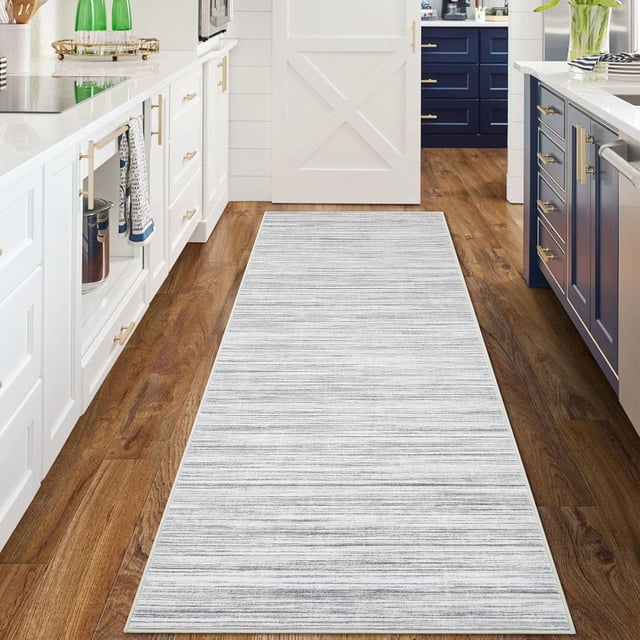 2x6 Runner Rug for Entryway Modern Abstract Solid Rug Contemporary Minimalist Gray Carpets Machine Washable Non-Slip Low Pile Kitchen Runner Rug for Bedroom Hallway Bathroom Dorm Home