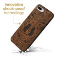 thumbnail image 3 of Case Yard Wooden Case for iPhone-8-Plus Soft TPU Silicone cover Slim Fit Shockproof Wood Protective Phone Cover for Girls Boys Men and Women Supports Wireless Charging Wolf Face Full Design, 3 of 7