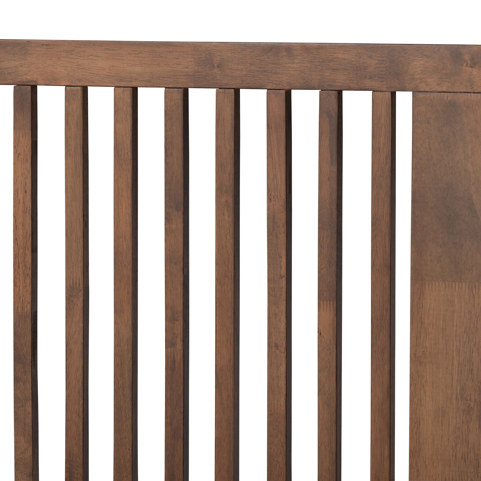 Baxton Studio Kioshi Mid-Century Wood Platform Bed, Queen, Ash Walnut