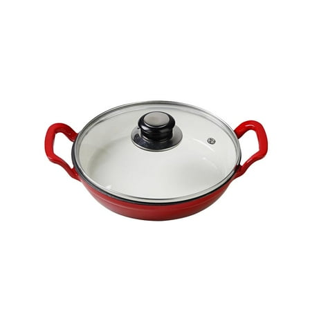 SharkTRUE Enameled Cast Iron Dutch Oven - Oval Dutch Oven Casserole - Cast Iron Braiser Pan with Lid - Round Stock Pot for Slow Cooking, Braising, Family Gatherings